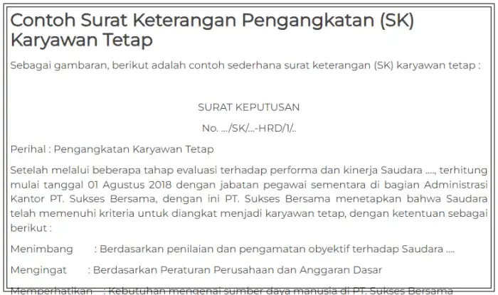 Contoh Surat Pernyataan Karyawan Tetap Hot Sex Picture