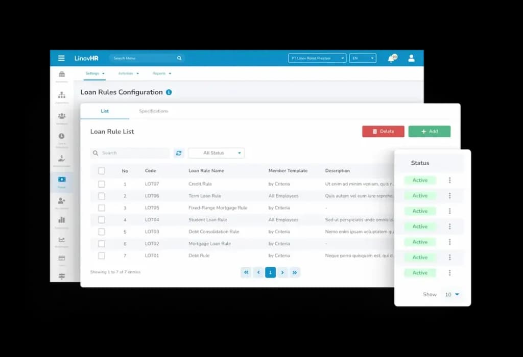 Loan Rule Configuration LinovHR