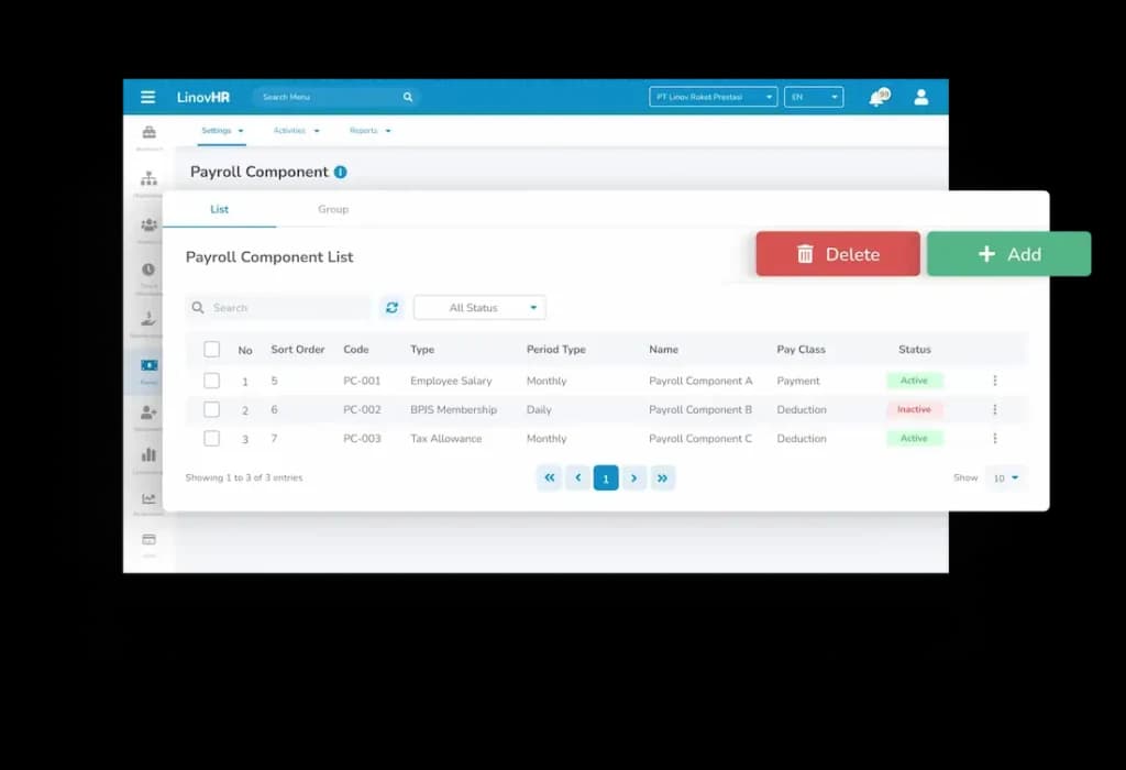 Payroll Component LinovHR