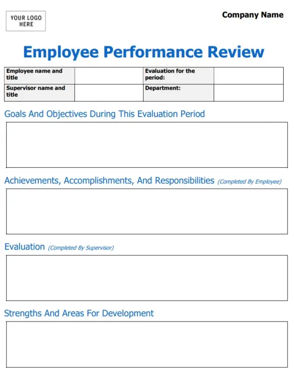 5 Contoh Template Employee Assessment Form Yang Baik Dan Benar