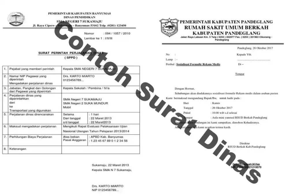 contoh surat dinas