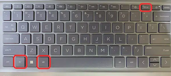 Cara screenshot di laptop - Pakai Tombol Alt+Fn+Prt sc