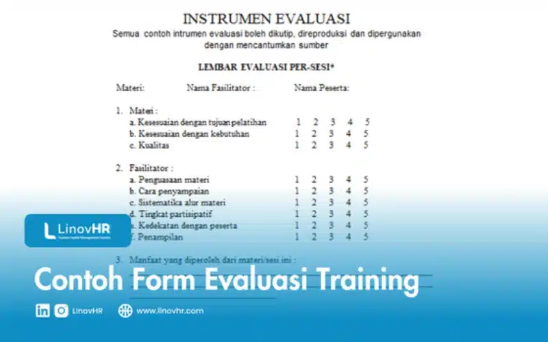 contoh form evaluasi training
