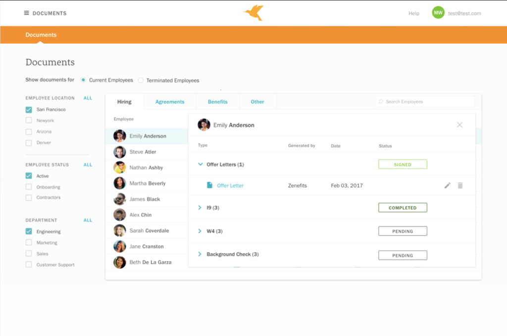 zenefits HR Software