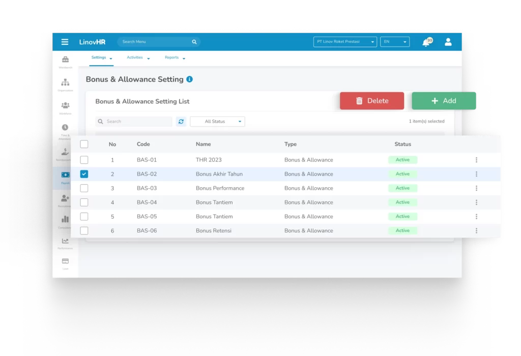 LinovHR Payroll Software Indonesia Terbaik. Solusi pengolahan gaji yang dilengkapi Fitur Absensi dan ESS dengan ssitem payroll kompleks